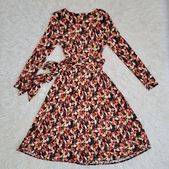 Talbots Long Sleeve Faux Wrap Midi Dress Sz 4P - Picture 8 of 9